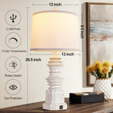 Table Lamps for Nightstand Set of 2, Bedside Lamp with Dual USB Charging Ports, Farmhouse Decor W3355P323259