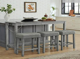 59 Inch Bar, Dining, Sofa with Power Outlet, 3 Upholstered Stools, 4 Piece Bar 81873014