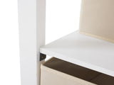 Wooden Frame Removable Top White Painted Pine Children's Cot with 3 Fabric Drawers 1 Fabric Bag 83557884