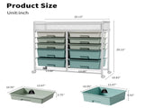 10-Drawer Rolling Storage Cart with Metal Mesh Top and Lockable Wheels, Multi-Layer Utility 40967862