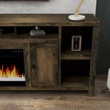 84 inch Electric Fireplace TV Stand for TVs up to 95 inches, Minimal Assembly, Barnwood Finish GL-B108P160232