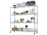4-Layer Adjustable Shelf Iron Shelving Unit with 2'' Rubber Wheels for Home Use 46.06*17.72*64.96in 15133496