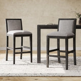 30.5 Inch Height Bar Stools set of 2, Rubber wood Frame,fabric Sponge cushion and Upholstered N780P192217B