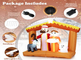 6ft Inflatable Nativity Scene - 6 Built-in LED Lights Weather-Resistant Polyester Xmas Outdoor Decor 92207829