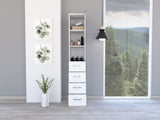 Vanguard Linen Cabinet, Three Shelves, Four Drawers -White B20091995