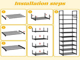 10 Tier Metals Rack, Stackable Organizer, Space-Saving Shelf Rack for Closet, 90262045