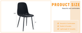 Luxury Simple Chair - Set of 4 BLACK Linen-Cotton Material High Resilience Dining Chair with Metal W1151P262623
