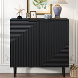 Mirod Modern Minimalist Side Cabinet with Adjustable Shelves ,Stylish Geometric Door Design,Ample N760P221050B