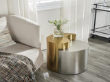 Modern & Contemporary Style End Table Made with Iron Sheet Frame in Gold & Silver B009140745