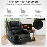 ZNTS Breathable Leather Massage Recliner Chair Manual Living Room Reclining Sofa W1403P156678