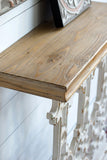 32" x 12" x 32" Classic Vintage White Wash Console Table with Brown Wood Top W2078141935