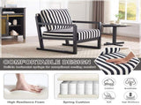 Mid-Century Modern Fabric Lounge Chair, Single Sofa Chair Armrests, Upholstered Lounge Chair W1249P479873