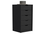 Dresser 42"H, 5 Drawers , Slim Storage Chest of Drawers, Black B097133023