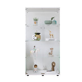 ZNTS Two-door Glass Display Cabinet 4 Shelves with Door, Floor Standing Curio Bookshelf for Living Room 95962765