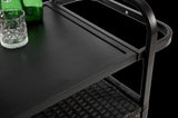 Outdoor Bar Table, Wicker Bar Cart with Cabinet, Patio Serving Cart with steel Top, with one ice W640P253277