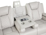 BENZ LED & Power Reclining Sofa Made With Faux Leather in Ice G150109055