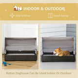 ZNTS Dog Bed /Cat House / Rattan Pet Sofa （Prohibited by WalMart） 02409395