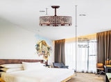 Dia 26.8 inch Chandelier Ceiling Fan ,Crystal Shade Ceiling Fan with Remote Control,3 ABS W1592P165561