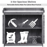 TOPMAX Outdoor 39" Potting Bench Table, Rustic Garden Wood Workstation Storage Cabinet Garden Shed WF285324AAE