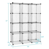 ZNTS 12-Cube Organizer Cube Storage Storage Shelves Wire Cube Storage Origami Shelves Metal Grid 82647882