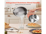 2-in-1 Stainless Steel Saucepan with Steamer 2.5QT Tri-Ply Bottom Induction Compatible Dishwasher 92420298