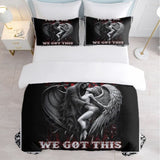 3pcs Soft and Comfortable Death and Angel Print Duvet Cover Set for Bedroom and Guest Room 74157378