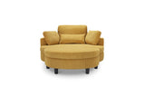 51-inch beige corduroy sofa with two throw pillows and a waist pillow with an extra tray for W1658P167939