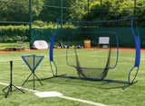 Blue Portable Baseball Net Set with 7.5x7ft Catcher Net Ball Caddy for Hitting Pitching Batting And 81613265