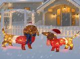 Set of 2 Lighted Dachshund Dog Christmas Decorations, Pre-lit Holiday Decor with 115 Warm White LED 87696606