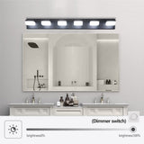 ZNTS (Same as W1340110609/L2015) Modern 6-Light Black LED Vanity Mirror Light Fixture For Bathrooms And W1340P206830