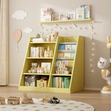 Yellow Wooden Toy Storage Organizer Cabinet Kids Bookshelf Children Bookcase Toddler Baby Sling Book W2876P233539