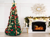 7 FT Fully Decorated Pre-lit Christmas Tree, Pop Up Artificial Xmas Tree with 200 Warm Lights Remote 00697986