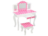 Three-Fold Mirror Single-Drawing Curved Foot Children Dressing Table Red Dots 86853983