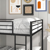 Metal Bunk Bed Full Over Full, Bunk Bed Frame with Safety Guard Rails, Heavy Duty Space-Saving W84063611