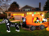 10.2x2.6x5.9ft Halloween Inflatable Carriage - 6 LED Lights, Premium Polyester , 20611597