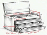 8.6-inch Portable Metal Tool Box, 3 Drawers with EVA Liners, Ball Bearing Opening, Powder Coated 63296286