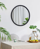 32" Circle Mirror with Metal Beaded Frame, Wall Mirror for Living Room Bedroom Entryway W2078138953