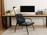 Faux Leather Waiting Room Chair, Office Guest Chair with Padded Arms, for Reception, Conference, 38633273