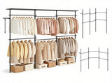 No Drill Floor to Ceiling Tension Clothes Rack, Heavy Duty Carbon Steel Garment Organizer with 4 41293919