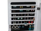 Non Full Wooden Wall Mounted 4-Layer Shelf, 2 Drawers, 8 Blue LED Lights, Jewelry Storage 87850025