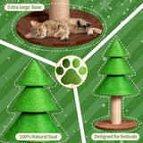 31.5in Christmas Cat Scratcher, Cat Scratching Post for Indoor Cats, Large Sisal Cat Scratching 40010369