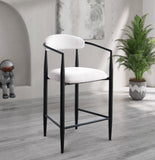 Modern Boucle Bar Stools Set of 2 Modern Upholstered Bar Height Barstools Vintage High Island Chairs W1567P209550