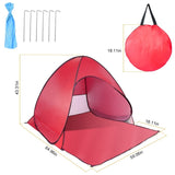 Pop Up Beach Tent Sun Shade Shelter Anti-UV Automatic Waterproof Tent Canopy for 2/3 Man w/ Net 00636327