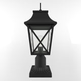 Outdoor Post Light, Black Pole Lantern Lighting Fixture with Pier Mount Base Hard Wired, Outdoor W2714P218535