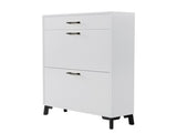 Shoe Storage Cabinet for Entryway, Free Standing Shoe Organizer with 2 Flip Drawers, Hidden Shoe 63092686