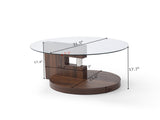 Modern and practical double-layer round table. Glass table top, wood MDF table legs. Suitable for W1117P272167