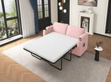 72.8" Corduroy Sleeper Sofa Loveseat Sofa with Full Size Mattress, USB Ports, Cup Holders, N719P208880P