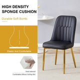 4 modern dining chairs, sleek PU leather backrest, and gold metal legs bring a comfortable home W1151P183315