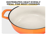 Stainless Steel Handle 5QT Round Enameled Pot Orange Gradient 80490768