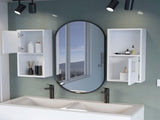 White 2 Bathroom Medicine Cabinets with Open Shelf B062P175072